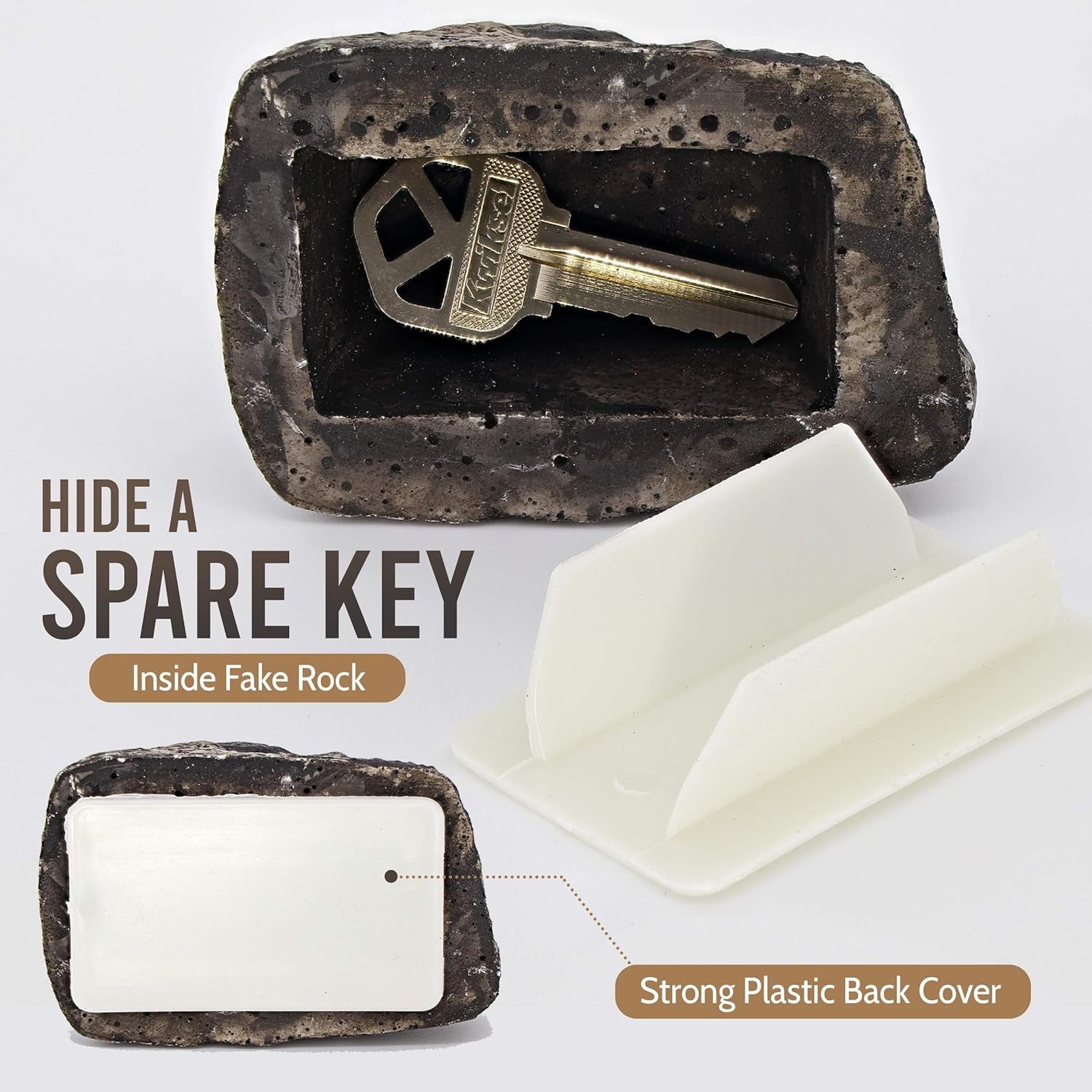Realistic Fake Rock Key Hider – Weatherproof Outdoor Key Storage for Emergencies (1 Pc) Realistic Fake Rock Key Hider – Weatherproof Outdoor Key Storage for Emergencies (1 Pc)